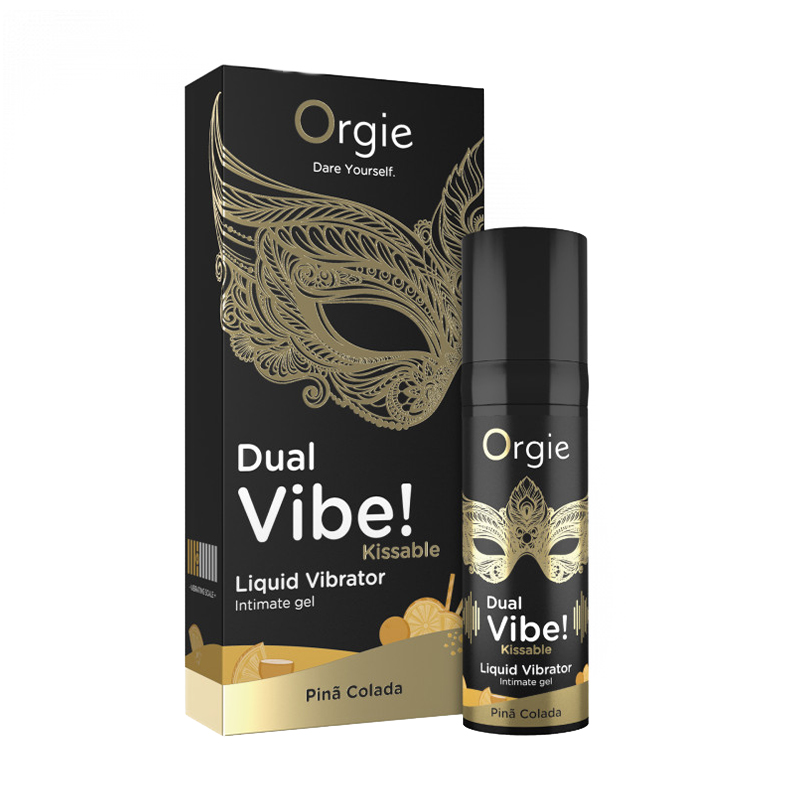 Рідкий вібратор Orgie Dual Vibe! Kissable Liquid Vibrator Pina Colada, 15 мл